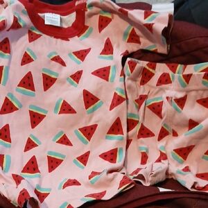 Hanna Andersson Pink and Red Watermelon Pajama Set